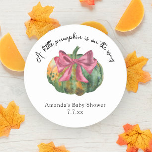Sticker Rond Petit Citrouille sur le chemin du baby shower d'au