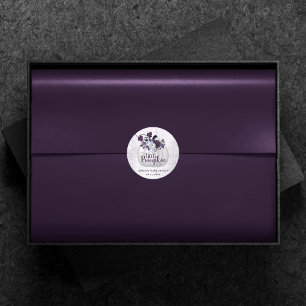 Sticker Rond Petit Citrouille   Violet violet Baby shower rusti