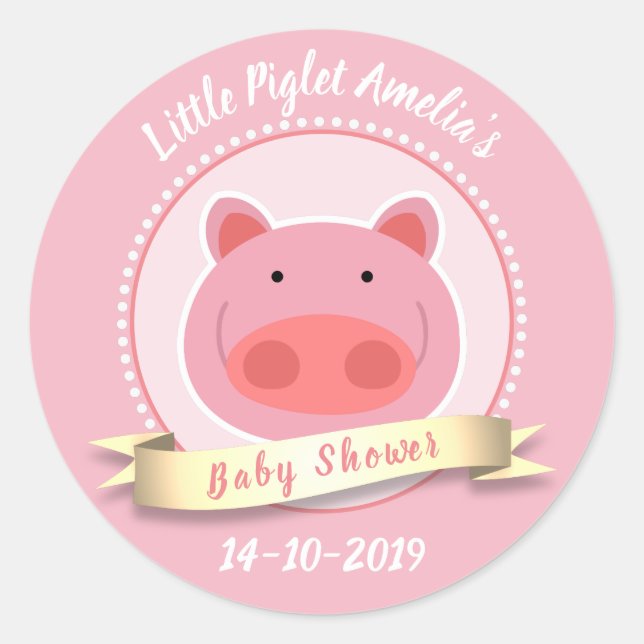 Sticker Rond Petit cochon (Devant)