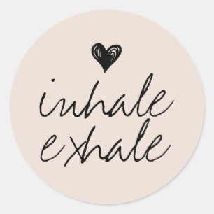 Sticker Rond Petit coeur mignon crème minimale beige