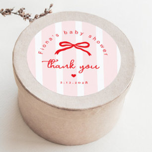Sticker Rond Petit coeur rose rouge Saint-Valentin Baby Shower