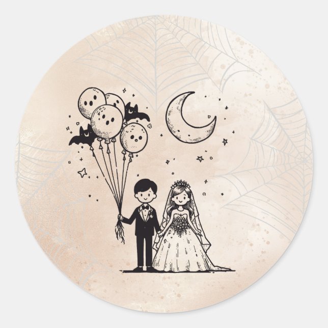 Sticker Rond Petit couple éffrayant (Devant)