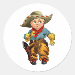 Sticker Rond Petit cowboy