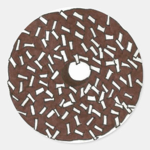 Sticker Rond Petit-déjeuner de beigne de noix de coco au chocol