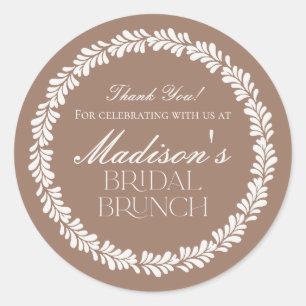 Sticker Rond Petit déjeuner de mariage Mocha Brown Talavera Fie