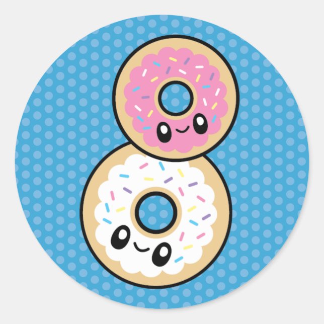 Sticker Rond Petit Déjeuner gourmand Donut (Devant)