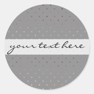 Sticker Rond petit faux rose or gris pois motif