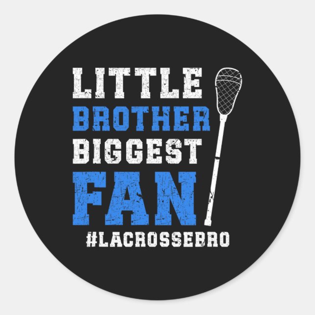 Sticker Rond Petit Frère Lacrosse Frère D'Une Lacrosse Jouer (Devant)