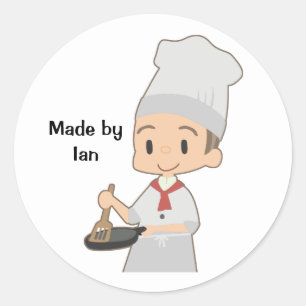Sticker Rond Petit garçon chef de Noël