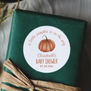 Sticker Rond Petit Merci de Baby shower Citrouille