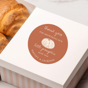 Sticker Rond Petit Merci de Baby shower Citrouille