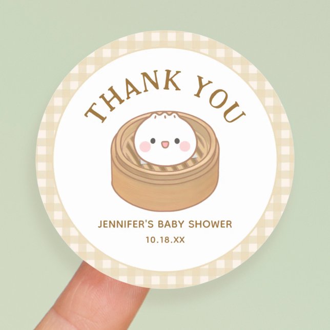 Sticker Rond Petit Merci de Baby shower en dumping (Créateur téléchargé)