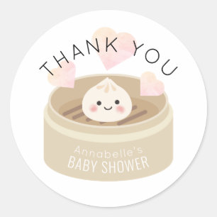 Sticker Rond Petit Merci de Baby shower en dumping