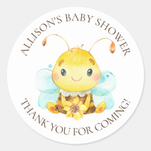 Sticker Rond Petit miel doux Baby shower d'abeilles Merci