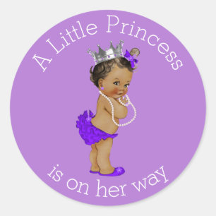 Sticker Rond Petit pourpre ethnique vintage de princesse baby