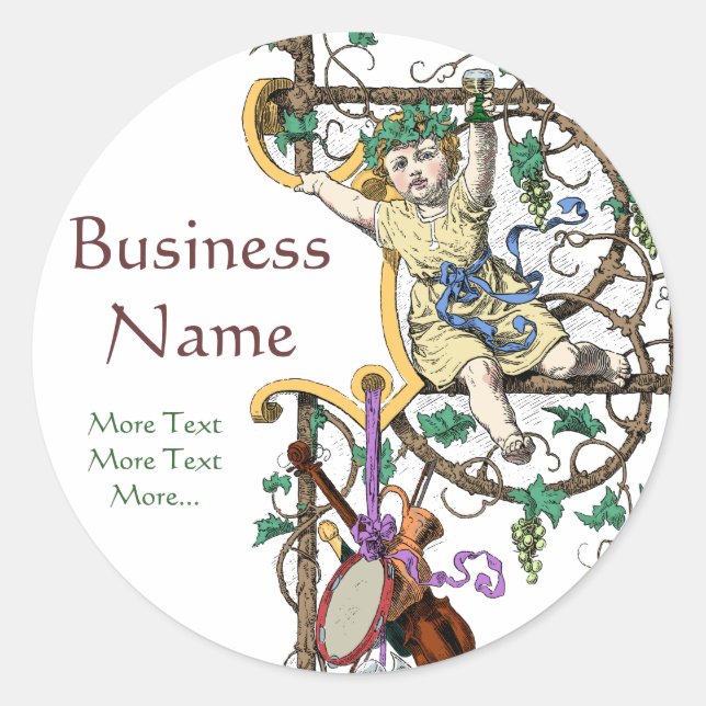 Sticker Rond Petit Rhin Allemand Mosel Vin Cupide (Devant)