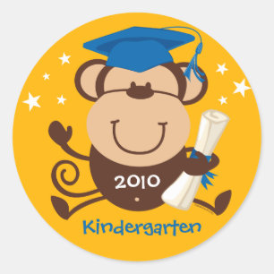 Sticker Rond Petit Singe Diplômé sur mesure