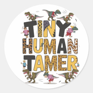 Sticker Rond Petit Tamer humain