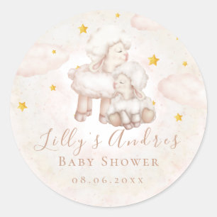 Sticker Rond Petite agneau à mouton Dreamstars Baby shower