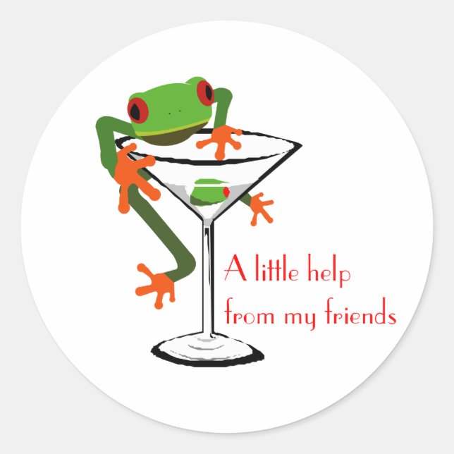 Sticker Rond Petite aide de Mes amis (Devant)