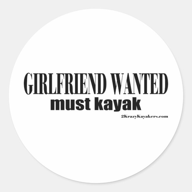 Sticker Rond petite amie recherchée (Devant)