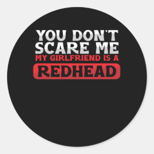 Sticker Rond Petite amie Redhead Redhead Freckles Ginger cadeau