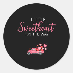 Sticker Rond Petite Amour Sur Le Chemin Pink Valentine Party