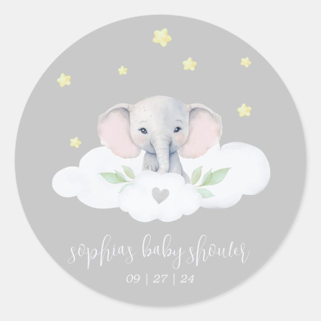 Sticker Rond Petite arachide Baby shower neutre entre les sexes (Devant)