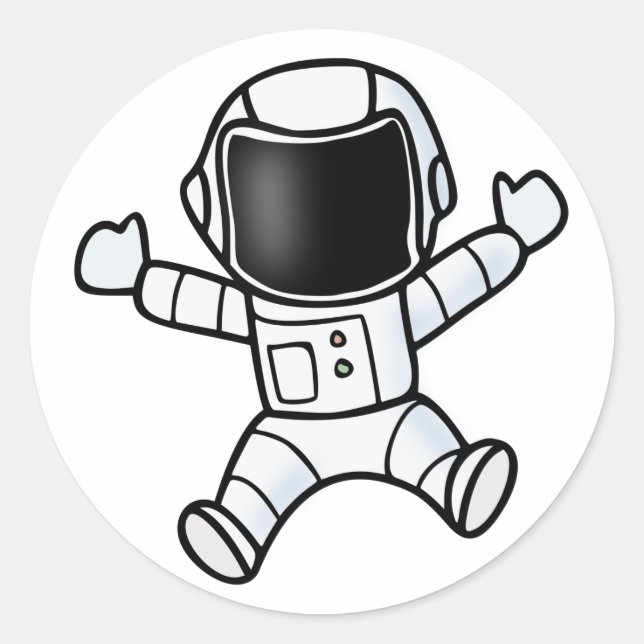 Sticker Rond Petite astronaute Petit cosmonaute garçon fille da (Devant)