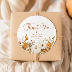 Sticker Rond Petite citrouille remerciement pour la baby shower