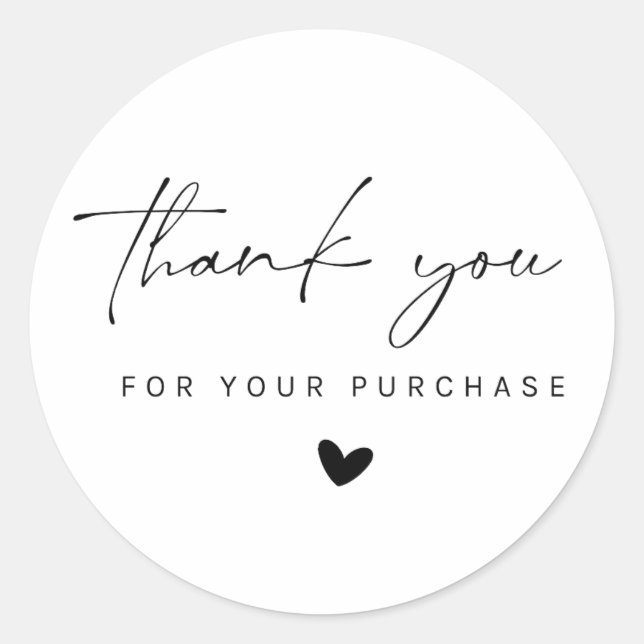 Sticker Rond Petite entreprise minimaliste (Devant)