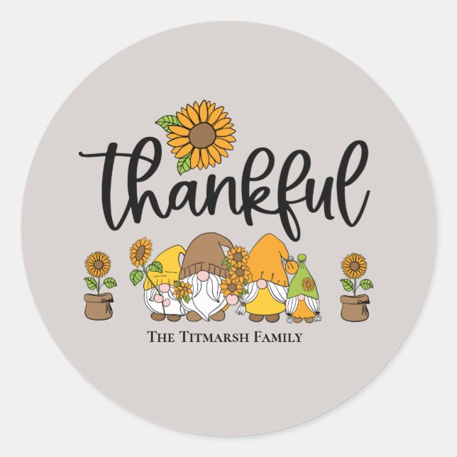 Sticker Rond Petite famille de tournesol (Devant)