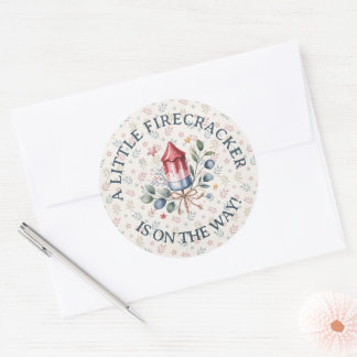 Sticker Rond Petite Fête Patriotique Bébé 4 Juillet
