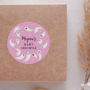 Sticker Rond Petite fille Boo Baby shower Favoriser