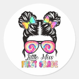 Sticker Rond Petite Mademoiselle de Première Année de Primaire