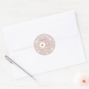 Sticker Rond Petite Mademoiselle Merveilleuse 1er Anniversaire