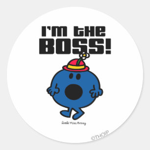 Sticker Rond Petite Miss Bossy   Je suis le patron