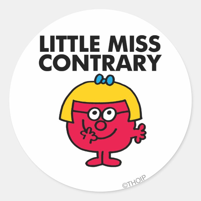 Sticker Rond Petite Miss Contraire (Devant)