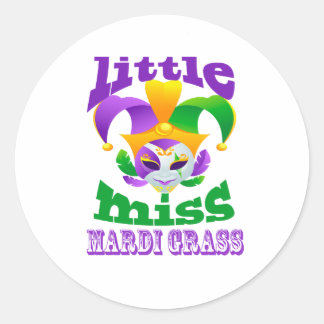 Sticker Rond Petite Miss Mardi Gras