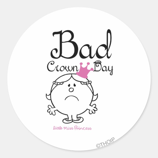 Sticker Rond Petite Miss Princess Bad Crown Day (Devant)