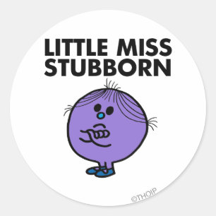 Sticker Rond Petite Miss Stubborn   Armes croisées
