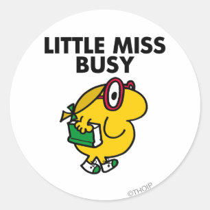 Sticker Rond Petite Mlle Busy Heure de lecture