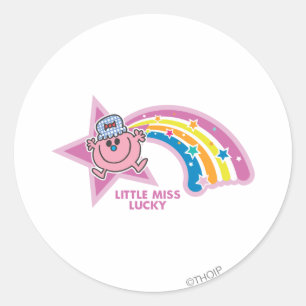 Sticker Rond Petite Mlle Lucky   Arc en ciel