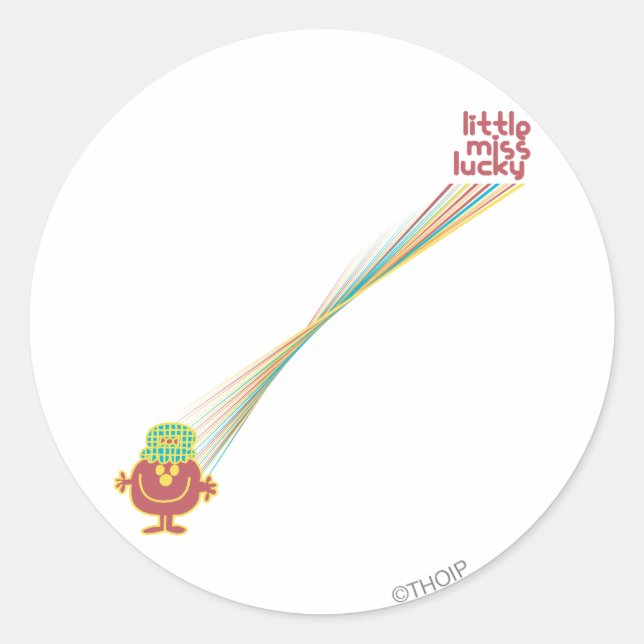 Sticker Rond Petite Mlle Lucky | Rayons De Chance (Devant)