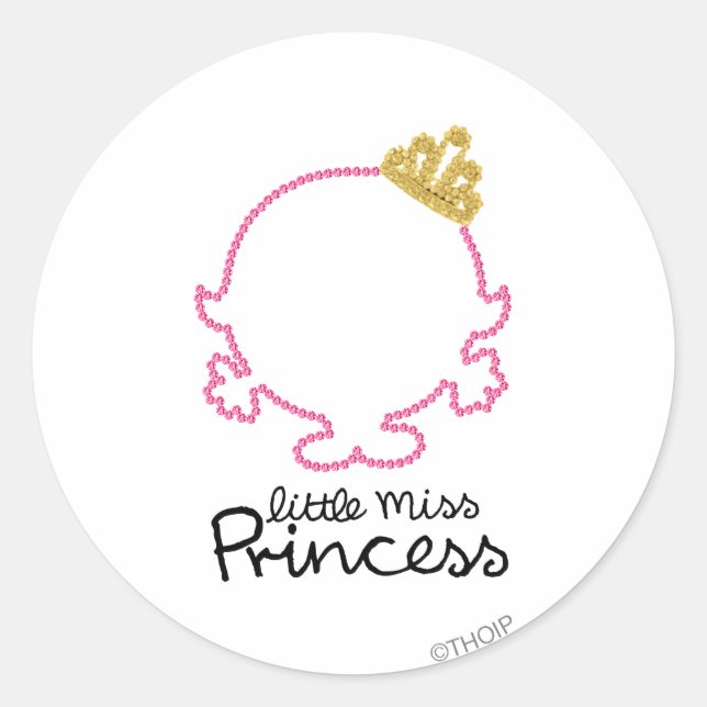Sticker Rond Petite Mlle Princesse | Face vide (Devant)