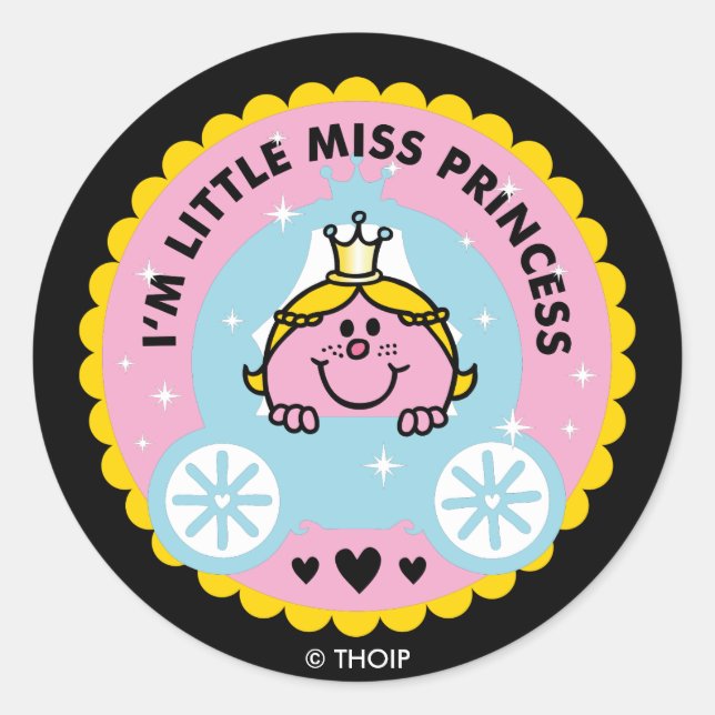 Sticker Rond Petite Mlle Princesse | Je suis une princesse (Devant)