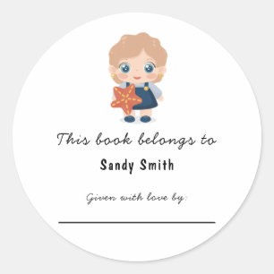 Sticker Rond Petite petite fille - Ce livre appartient au messa
