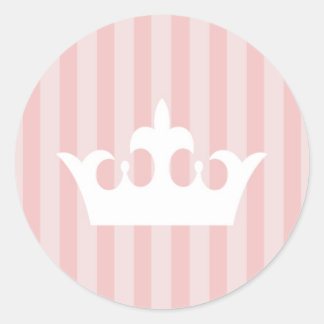 Sticker Rond Petite princesse rose Crown Striped Baby