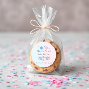 Sticker Rond Petite révélation de genre de flocon de neige