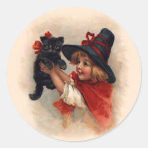 Sticker Rond Petite sorcière